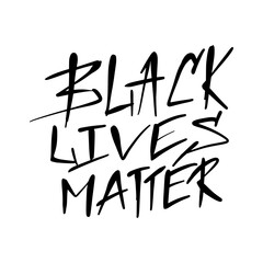 Black lives matter vector quotation poster to support movement of activists against racial discrimination, violence, protest for african american people, for human rights and freeedom, silhouette text