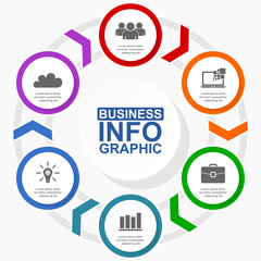 Vector infographic template for presentation, diagram, business concept illustration with 6 options