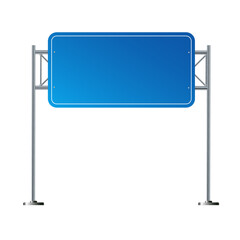 Obraz premium Side road blank blue sign. 3d illustration isolated on white background