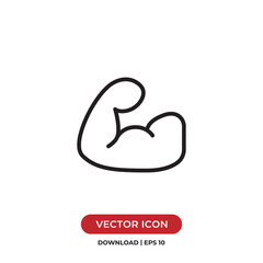 Muscle icon vector. Strong sign