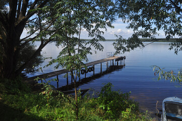 The bridge on the banks of the Volga River