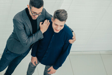 Obraz premium top view. Manager introducing a new employee.