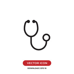 Stethoscope icon vector. Diagnostic sign