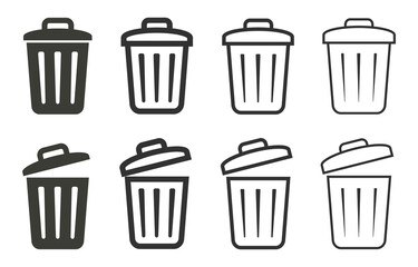 Bin icon vector. Trash can icons set isolated. Delete icon. 