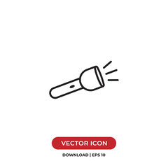 Flashlight icon vector. Light sign