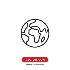 World planet icon vector. Earth sign