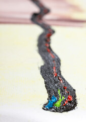 Oil paint details on canvas