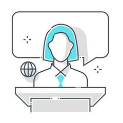 Witness related color line vector icon, illustration