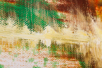 Oil paint details on canvas