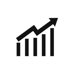 Growing graph icon vector. Growth sign