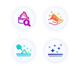 Moisturizing cream, Skin moisture and Skin care icons simple set. Button with halftone dots. Face lotion, Wet cream. Beauty set. Gradient flat moisturizing cream icon. Vector