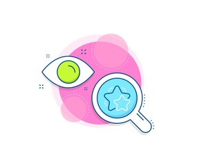 Feedback rating sign. Research complex icon. Star line icon. Customer satisfaction symbol. Analytics or analysis banner. Star sign. Vector