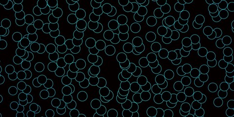 Dark BLUE vector texture with disks. Glitter abstract illustration with colorful drops. Pattern for websites.