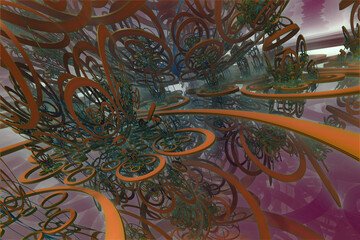 3D render. The embossed background texture, 3d illustration, volumetric drawing. Textures for the design. Three-dimensional texture. 3D Fractal shape.