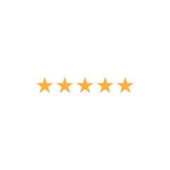 Five star icon vector. Rating sign