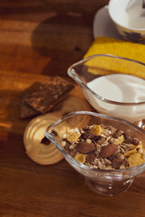 desayuno integral comida sana leche y cereales integrales