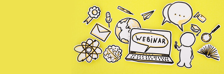 E-learning Information Concept on the yellow