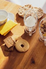 desayuno integral comida sana leche y cereales integrales