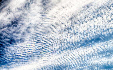 Obraz premium Blue Sky with Stripes Clouds Texture, may use as background