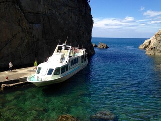 boat in the sea blue water