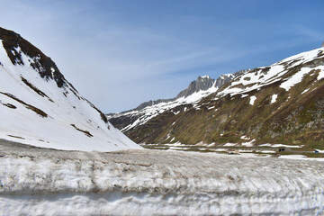 Oberalp Pass in der Schweiz im Mai 2020