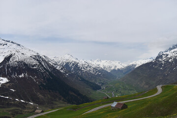 Oberalp Pass in der Schweiz im Mai 2020