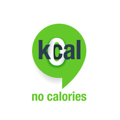 0 kcal - zero calories sign - modern sticker for healhy diet food cover - isolated vector symbolic icon