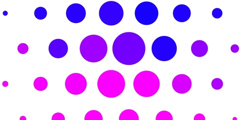 Light Purple, Pink vector pattern with spheres. Glitter abstract illustration with colorful drops. Pattern for wallpapers, curtains.