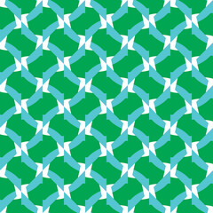 Seamless pattern texture vector background with geometric shapes, colored in green, blue, white colors.