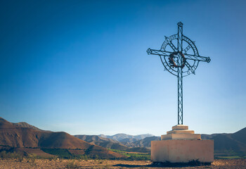 Catholic cross in the mountains