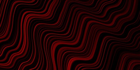 Dark Red vector background with bent lines. Colorful geometric sample with gradient curves.  Best design for your posters, banners.