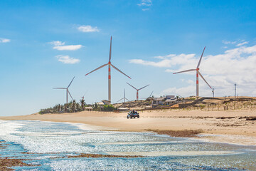Wind Turbines Generating Renewable, Clean and Green Energy in Northeast Brazil, Ceará State
