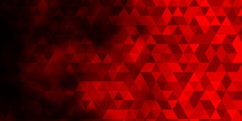 Dark Red vector backdrop with lines, triangles.