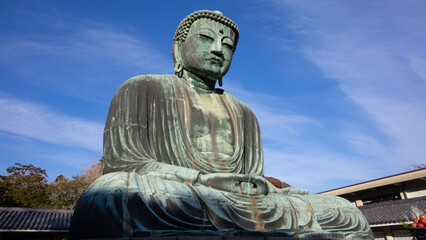 Obraz premium Great buddha of kamakura with clear sky
