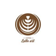 Coffee latte art vector.