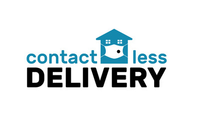 Fototapeta premium Contact less delivery.Medical mask delivering box. Online purchases during a quarantine.Safe service shopping.Home
