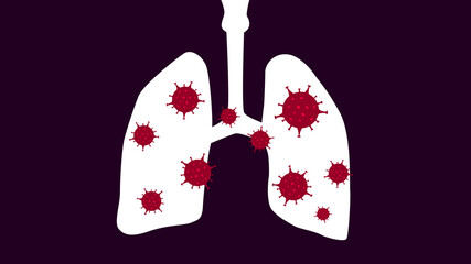 Lungs and coronavirus COVID-19. Illustrator vector, image for web pages, mobile applications and design.