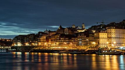 night view of porto portugal