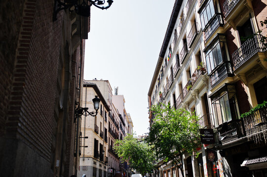 Madrid, Spain - 24 August, 2017: Buildings at streets of Madrid.