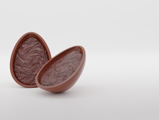 Chocolat easter egg 3d render - White Background