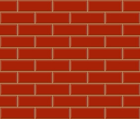 Red brick wall. Long brick tile pattern.