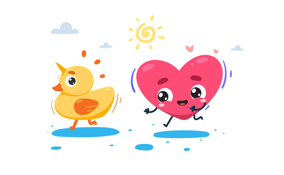 The Heart is chasing a duck with the horn