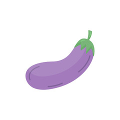 Eggplant vegetable vector illustration icon. Hand drawn purple aubergine. Isolated.