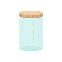 Glass container vector illustration graphic. Hand drawn environment friendly, zero waste jar. Isolated.