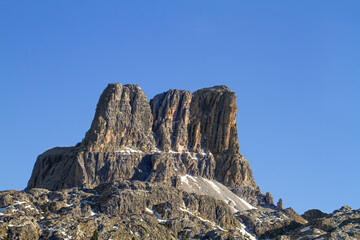 Monte Averau or Forcella Averau in Dolomites.