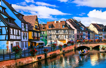 Most beautiful and colourful towns. Colmar in Alsace region of France. Popular tourist destination