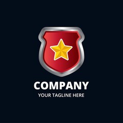 Healthy medical icon in shield logo