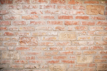 old red brick wall texture, tassel bricks background