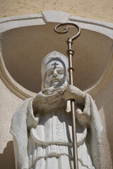 Statue of St. Nicholas on the facade of a church