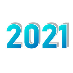 2021 happy new year. number colored blue vector stock isolated on white background eps10 design